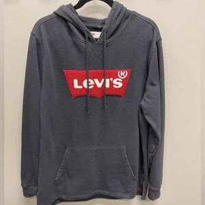 Levi's Charcoal Hoodie with Red Logo